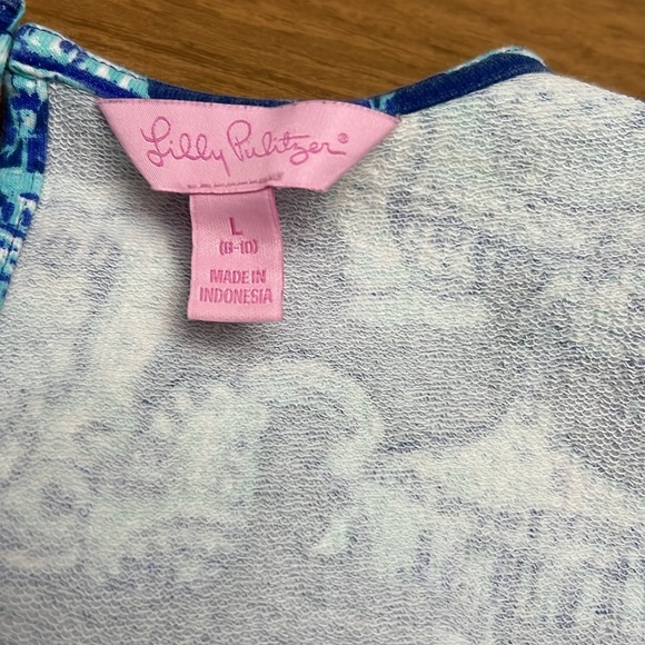 4 for $20 Lilly  girls elephant 🐘 shift/swim cover up terry material size L 8-10 - Picture 8 of 9